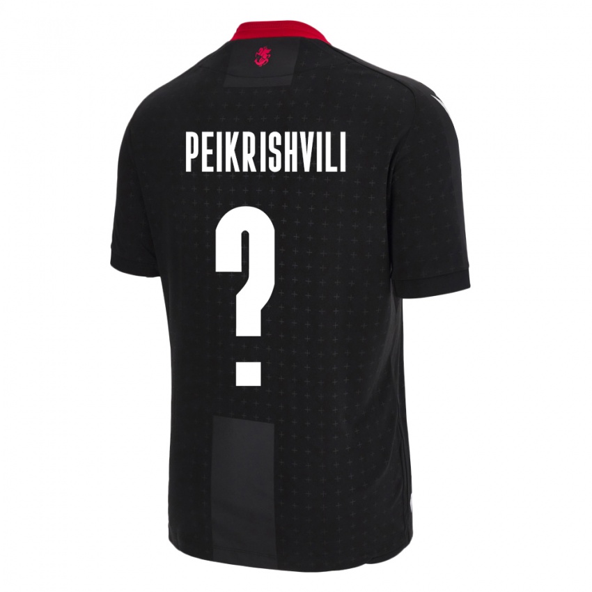 Gyermek Grúzia Aleksandre Peikrishvili #0 Fekete Idegenbeli Jersey 24-26 Mez Póló Ing