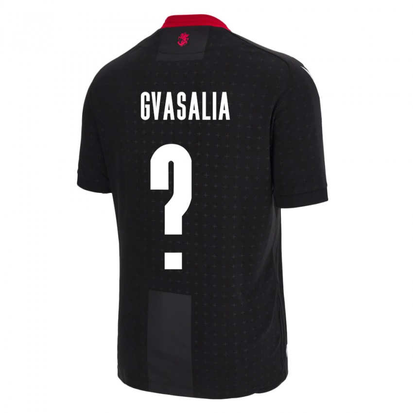 Gyermek Grúzia Giorgi Gvasalia #0 Fekete Idegenbeli Jersey 24-26 Mez Póló Ing