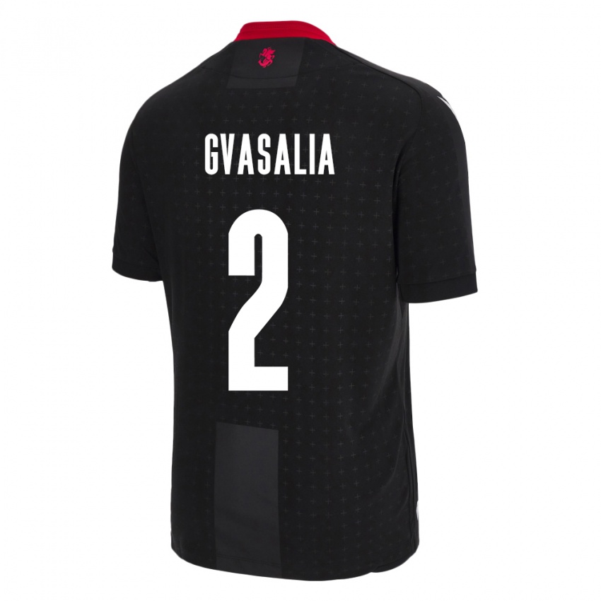 Gyermek Grúzia Giorgi Gvasalia #2 Fekete Idegenbeli Jersey 24-26 Mez Póló Ing