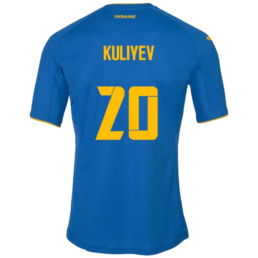 Gyermek Ukrajna Eldar Kuliyev #20 Kék Idegenbeli Jersey 24-26 Mez Póló Ing