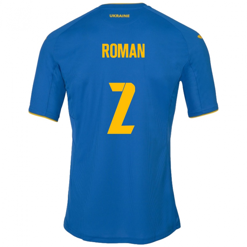 Gyermek Ukrajna Vitaliy Roman #2 Kék Idegenbeli Jersey 24-26 Mez Póló Ing