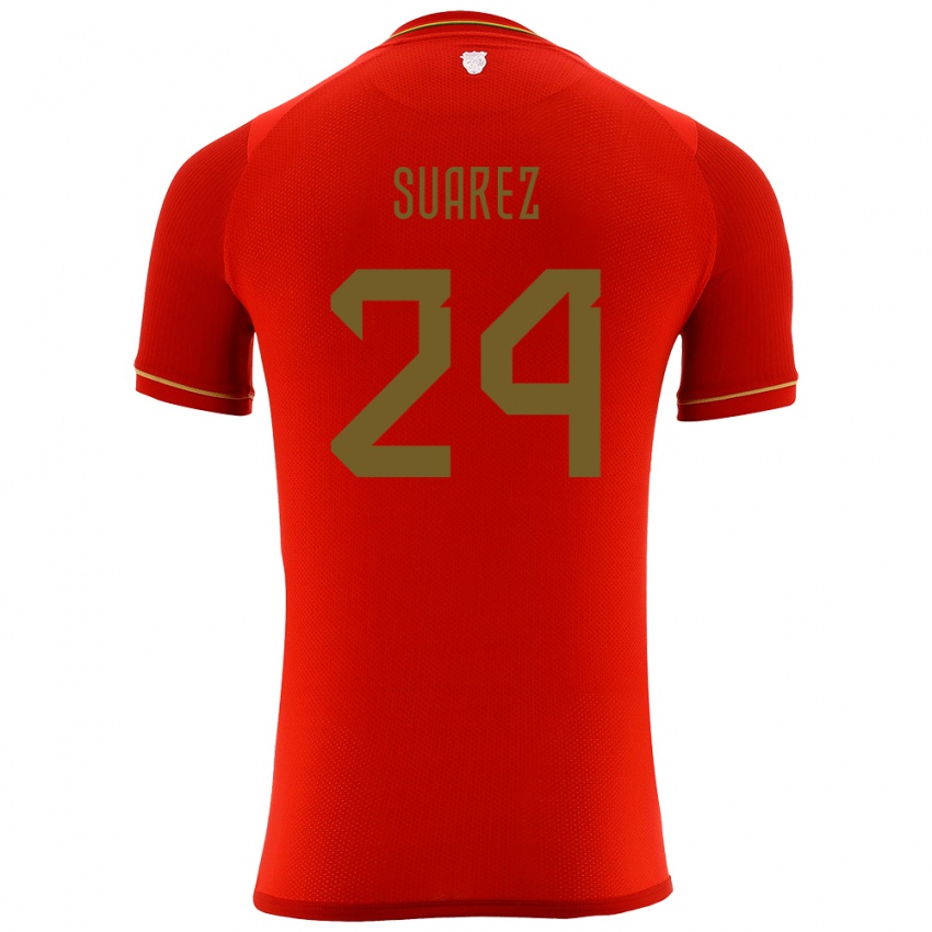 Gyermek Bolívia Marcelo Suárez #24 Piros Idegenbeli Jersey 24-26 Mez Póló Ing