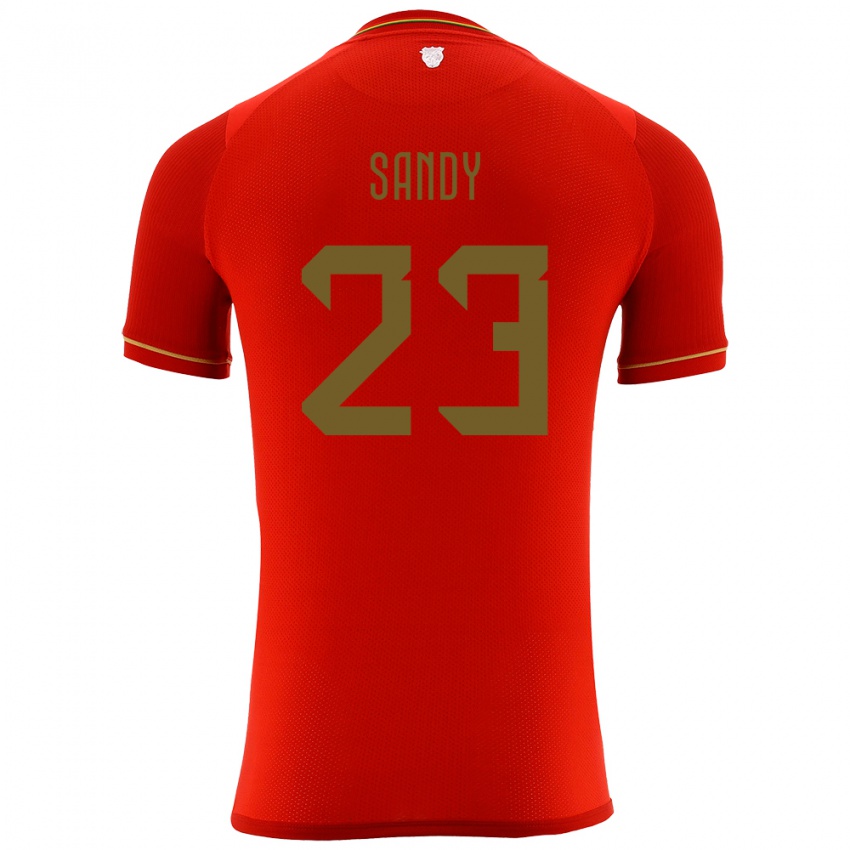 Gyermek Bolívia Daniel Sandy #23 Piros Idegenbeli Jersey 24-26 Mez Póló Ing