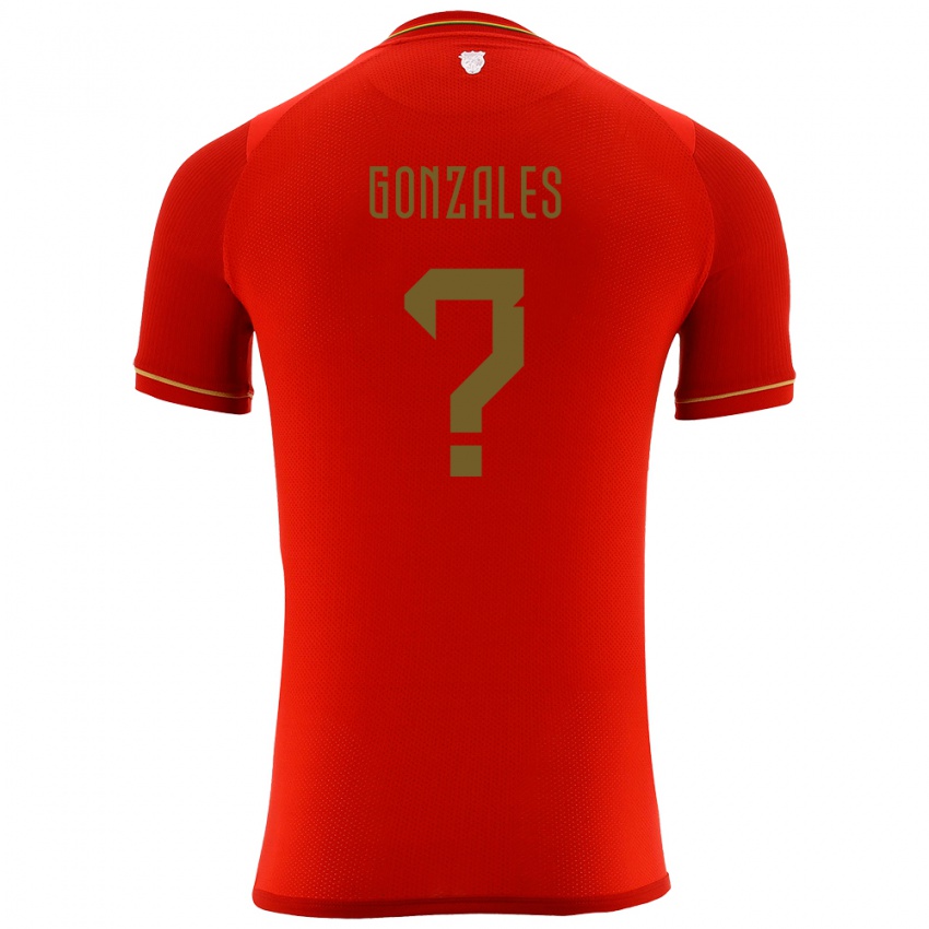 Gyermek Bolívia Franz Gonzales #0 Piros Idegenbeli Jersey 24-26 Mez Póló Ing