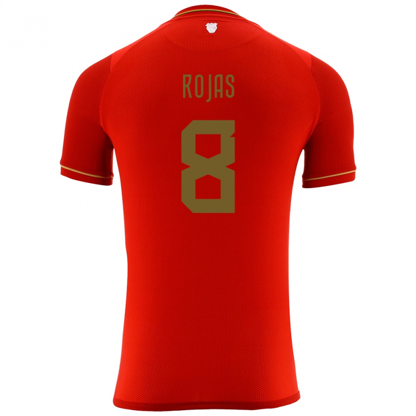 Gyermek Bolívia Jairo Rojas #8 Piros Idegenbeli Jersey 24-26 Mez Póló Ing