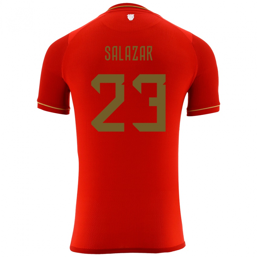 Gyermek Bolívia Alba Salazar #23 Piros Idegenbeli Jersey 24-26 Mez Póló Ing