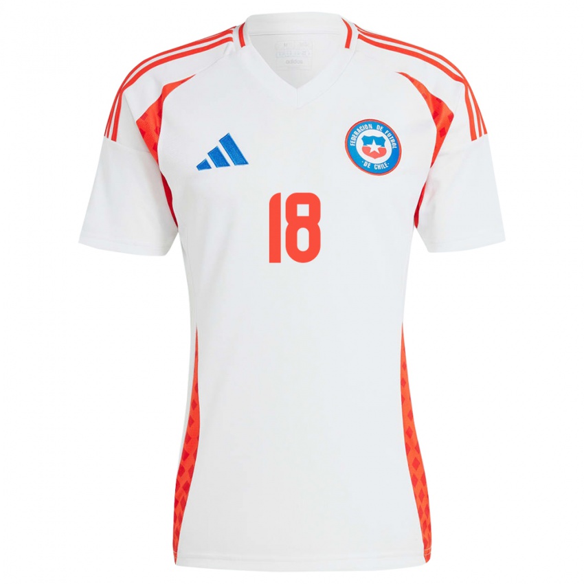 Gyermek Chile Rodrigo Echeverría #18 Fehér Idegenbeli Jersey 24-26 Mez Póló Ing