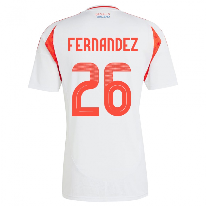 Gyermek Chile Nicolás Fernández #26 Fehér Idegenbeli Jersey 24-26 Mez Póló Ing