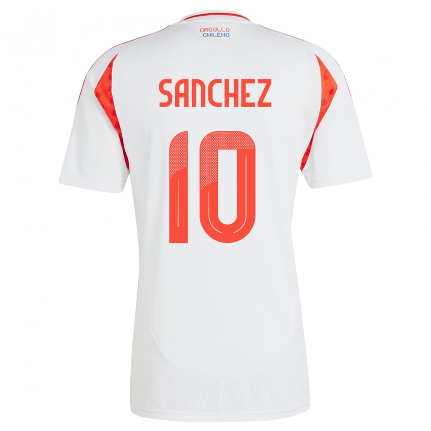 Gyermek Chile Alexis Sánchez #10 Fehér Idegenbeli Jersey 24-26 Mez Póló Ing