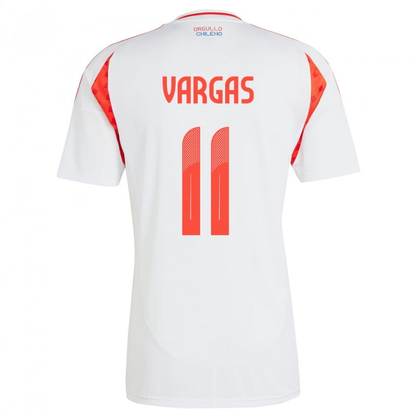 Gyermek Chile Eduardo Vargas #11 Fehér Idegenbeli Jersey 24-26 Mez Póló Ing