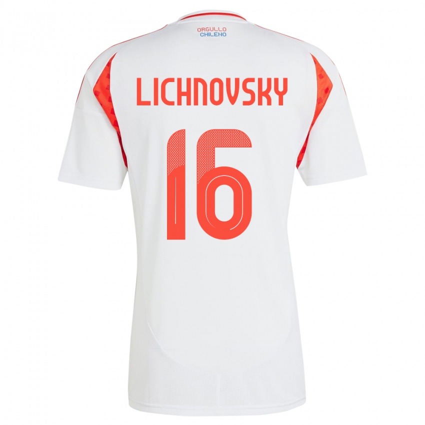 Gyermek Chile Igor Lichnovsky #16 Fehér Idegenbeli Jersey 24-26 Mez Póló Ing