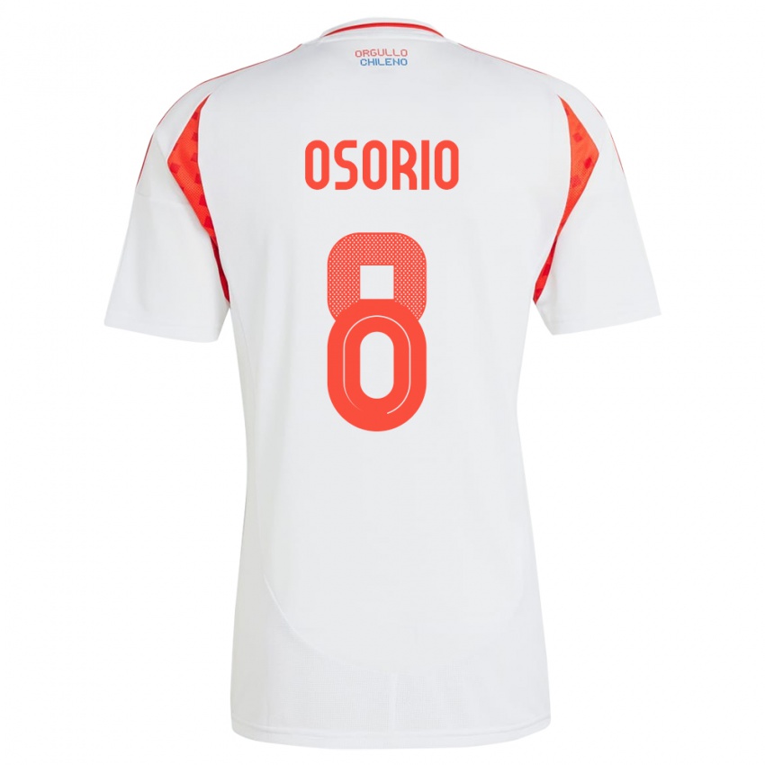 Gyermek Chile Darío Osorio #8 Fehér Idegenbeli Jersey 24-26 Mez Póló Ing