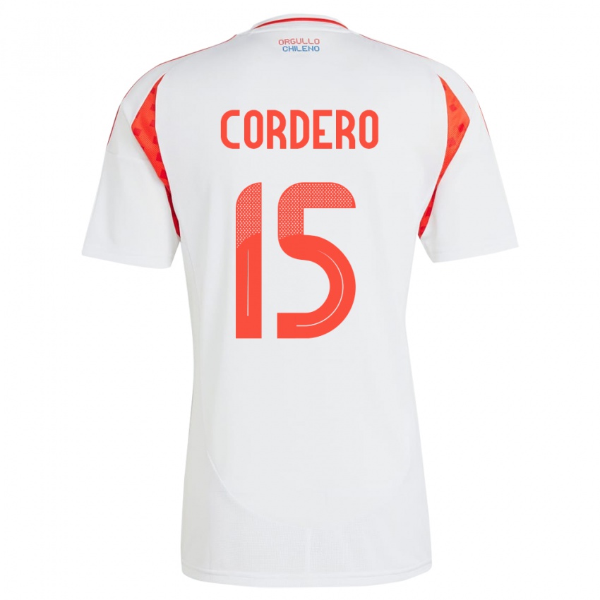 Gyermek Chile Renato Cordero #15 Fehér Idegenbeli Jersey 24-26 Mez Póló Ing