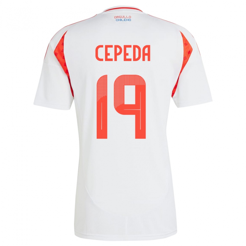 Gyermek Chile Lucas Cepeda #19 Fehér Idegenbeli Jersey 24-26 Mez Póló Ing