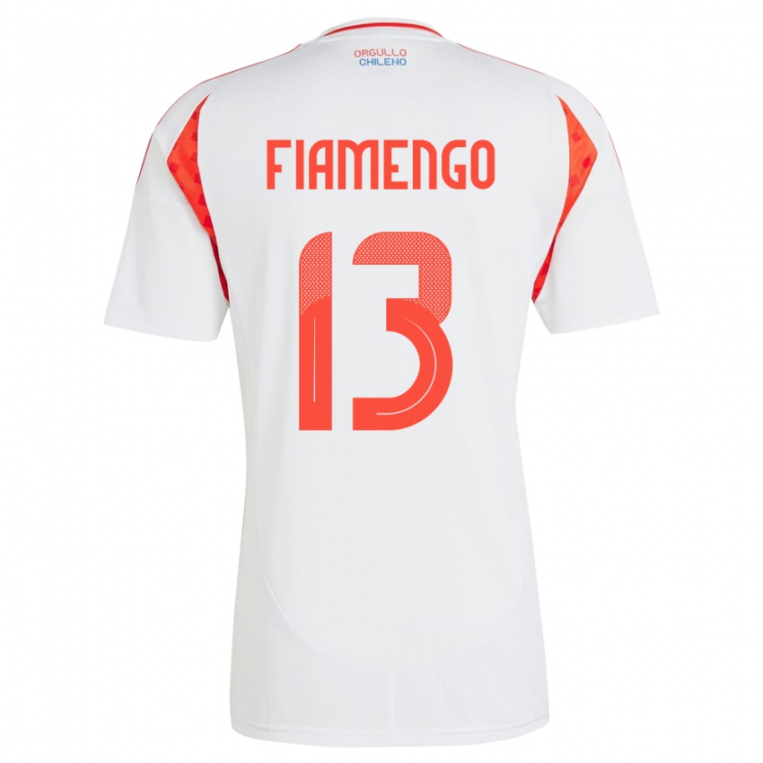 Gyermek Chile Darko Fiamengo #13 Fehér Idegenbeli Jersey 24-26 Mez Póló Ing