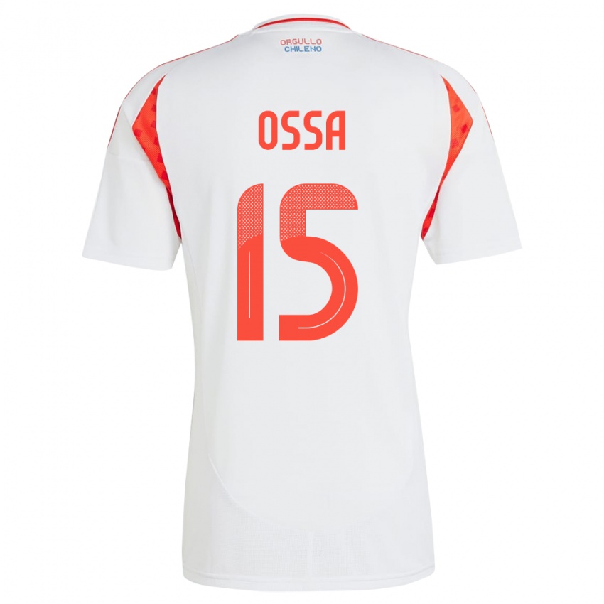 Gyermek Chile Diego Ossa #15 Fehér Idegenbeli Jersey 24-26 Mez Póló Ing