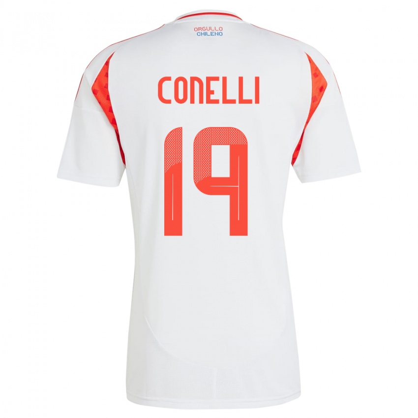 Gyermek Chile Vicente Conelli #19 Fehér Idegenbeli Jersey 24-26 Mez Póló Ing