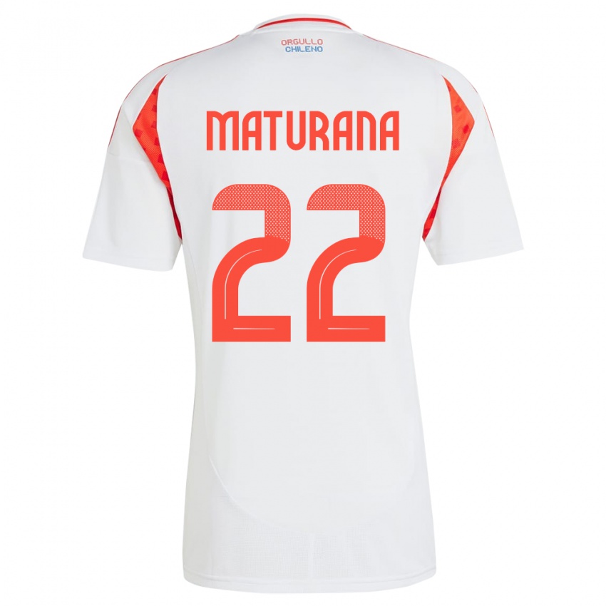 Gyermek Chile Martín Maturana #22 Fehér Idegenbeli Jersey 24-26 Mez Póló Ing