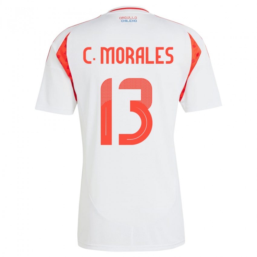 Gyermek Chile Cristián Morales #13 Fehér Idegenbeli Jersey 24-26 Mez Póló Ing