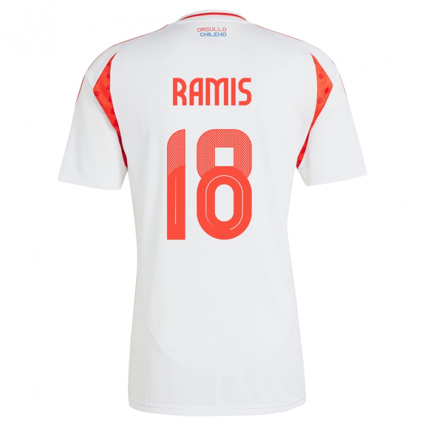 Gyermek Chile Oliver Ramis #18 Fehér Idegenbeli Jersey 24-26 Mez Póló Ing