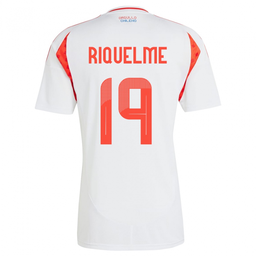 Gyermek Chile Benjamín Riquelme #19 Fehér Idegenbeli Jersey 24-26 Mez Póló Ing