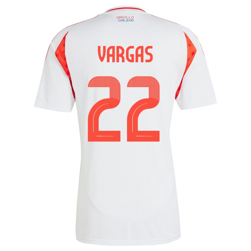 Gyermek Chile Diego Vargas #22 Fehér Idegenbeli Jersey 24-26 Mez Póló Ing