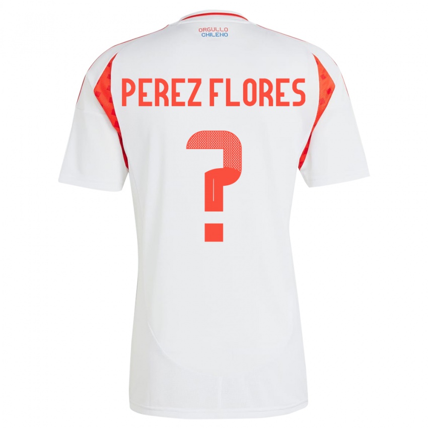 Gyermek Chile Benjamín Pérez Flores #0 Fehér Idegenbeli Jersey 24-26 Mez Póló Ing