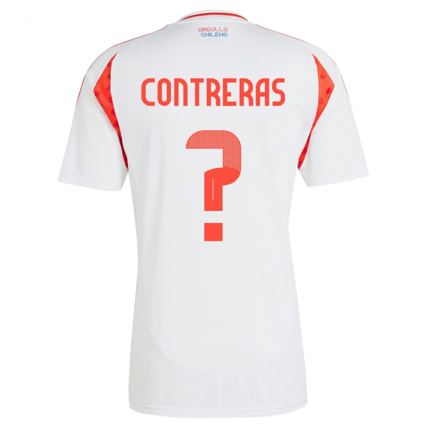 Gyermek Chile Mathías Contreras #0 Fehér Idegenbeli Jersey 24-26 Mez Póló Ing