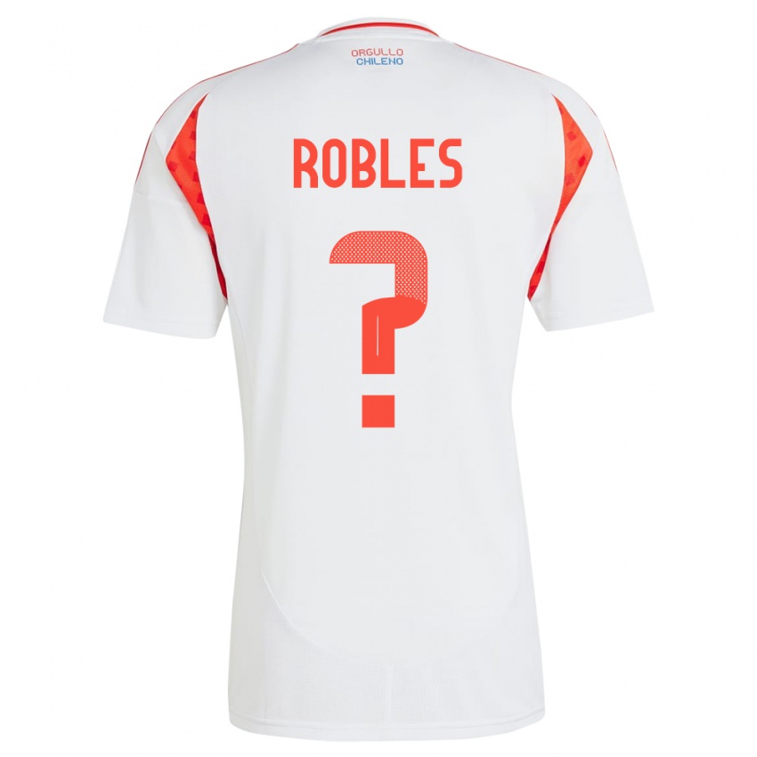 Gyermek Chile Diego Robles #0 Fehér Idegenbeli Jersey 24-26 Mez Póló Ing