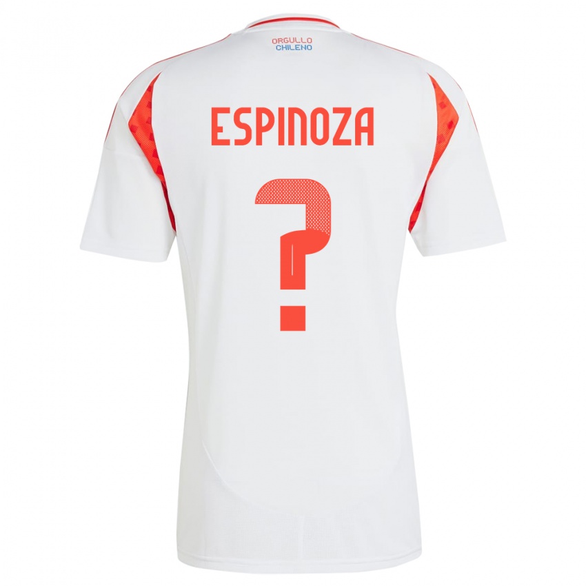 Gyermek Chile Gali Espinoza #0 Fehér Idegenbeli Jersey 24-26 Mez Póló Ing