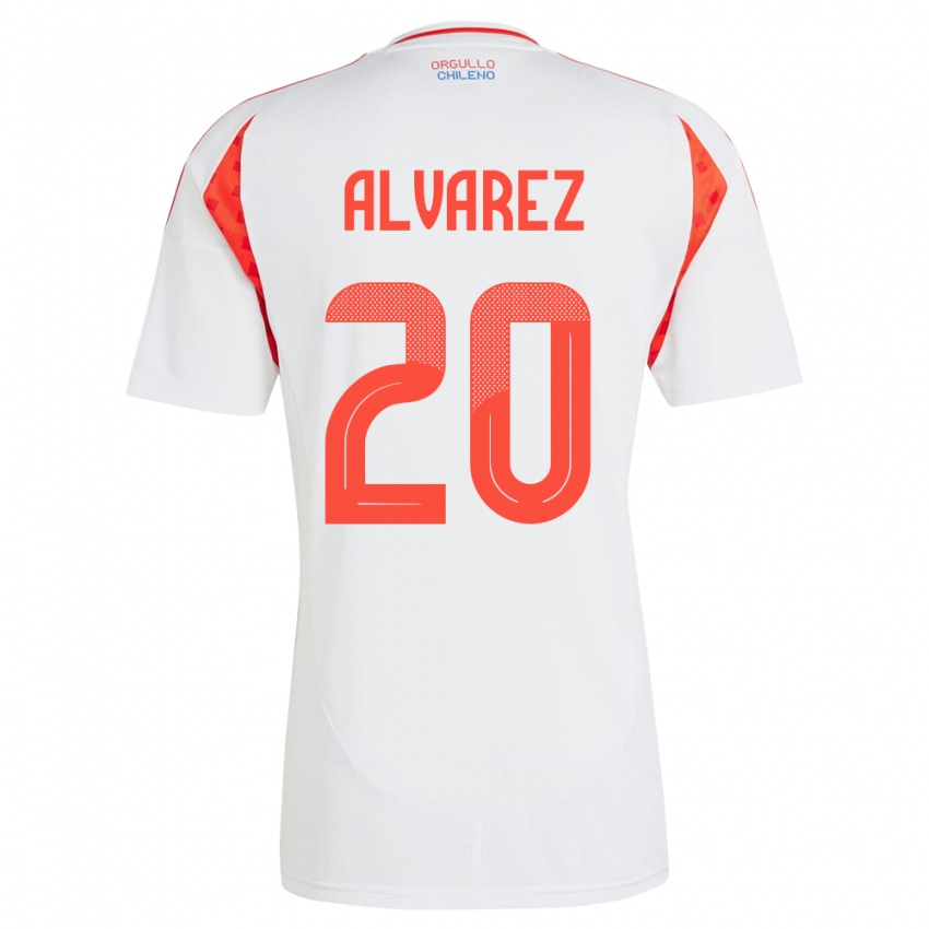 Gyermek Chile Anaís Álvarez #20 Fehér Idegenbeli Jersey 24-26 Mez Póló Ing