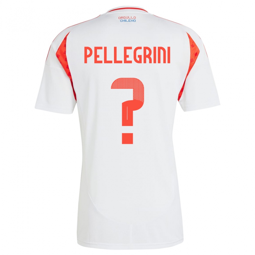 Gyermek Chile Maya Pellegrini #0 Fehér Idegenbeli Jersey 24-26 Mez Póló Ing