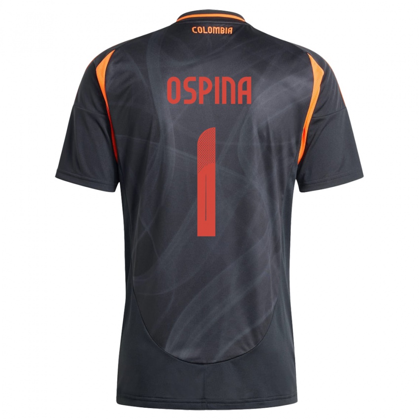 Gyermek Kolumbia David Ospina #1 Fekete Idegenbeli Jersey 24-26 Mez Póló Ing