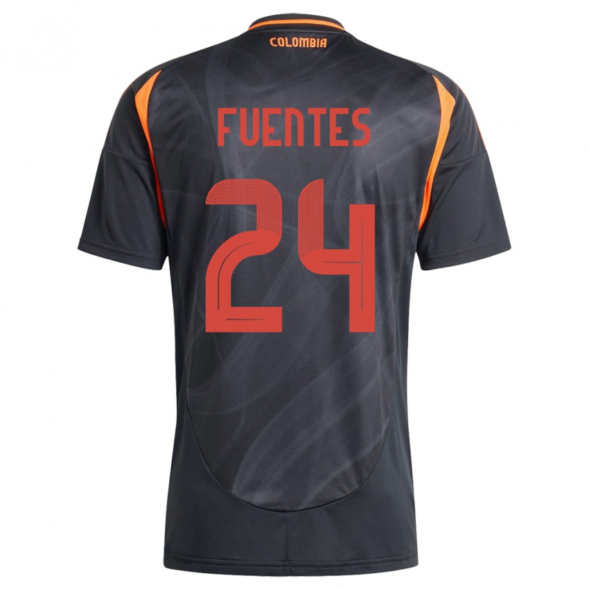 Gyermek Kolumbia Gabriel Fuentes #24 Fekete Idegenbeli Jersey 24-26 Mez Póló Ing