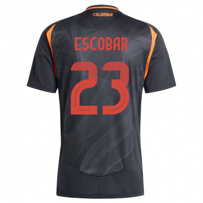 Gyermek Kolumbia Josen Escobar #23 Fekete Idegenbeli Jersey 24-26 Mez Póló Ing