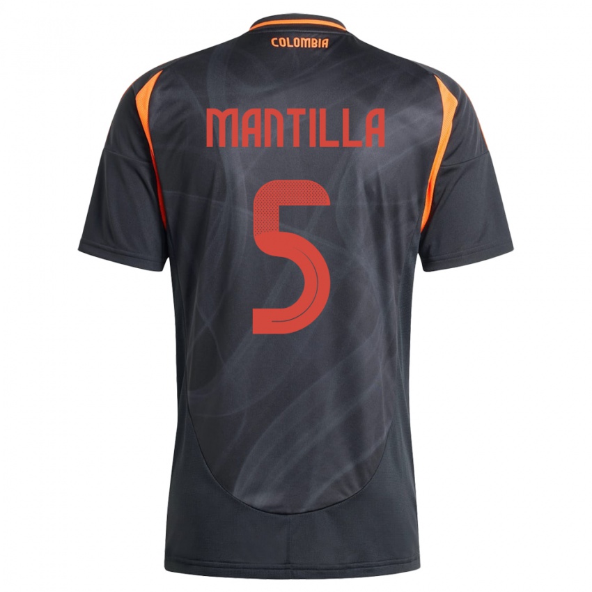 Gyermek Kolumbia Kevin Mantilla #5 Fekete Idegenbeli Jersey 24-26 Mez Póló Ing