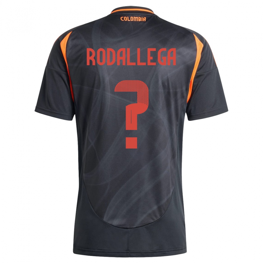 Gyermek Kolumbia Johan Rodallega #0 Fekete Idegenbeli Jersey 24-26 Mez Póló Ing