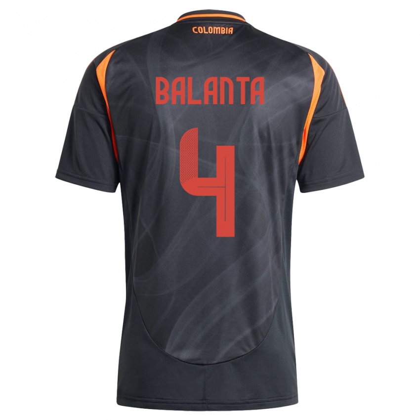 Gyermek Kolumbia Marlon Balanta #4 Fekete Idegenbeli Jersey 24-26 Mez Póló Ing