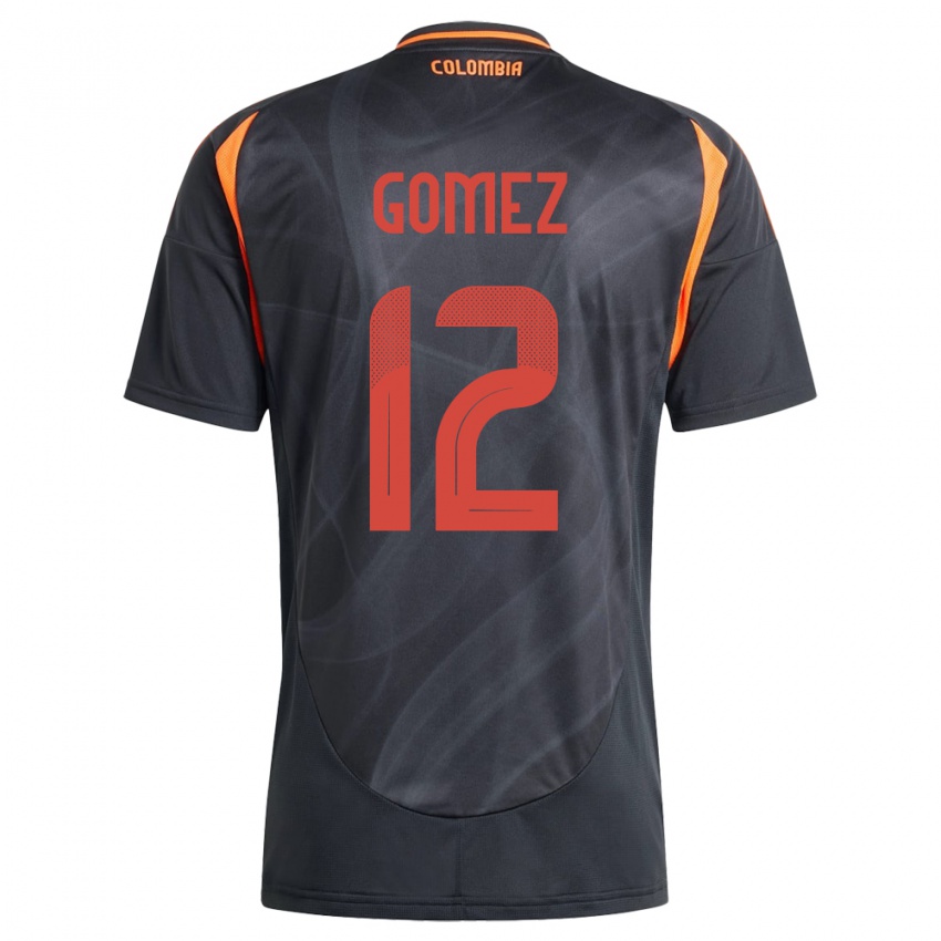 Gyermek Kolumbia Juan Gómez #12 Fekete Idegenbeli Jersey 24-26 Mez Póló Ing