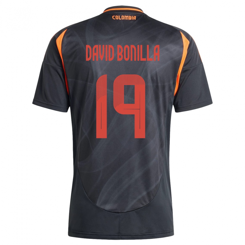 Gyermek Kolumbia Juan David Bonilla #19 Fekete Idegenbeli Jersey 24-26 Mez Póló Ing