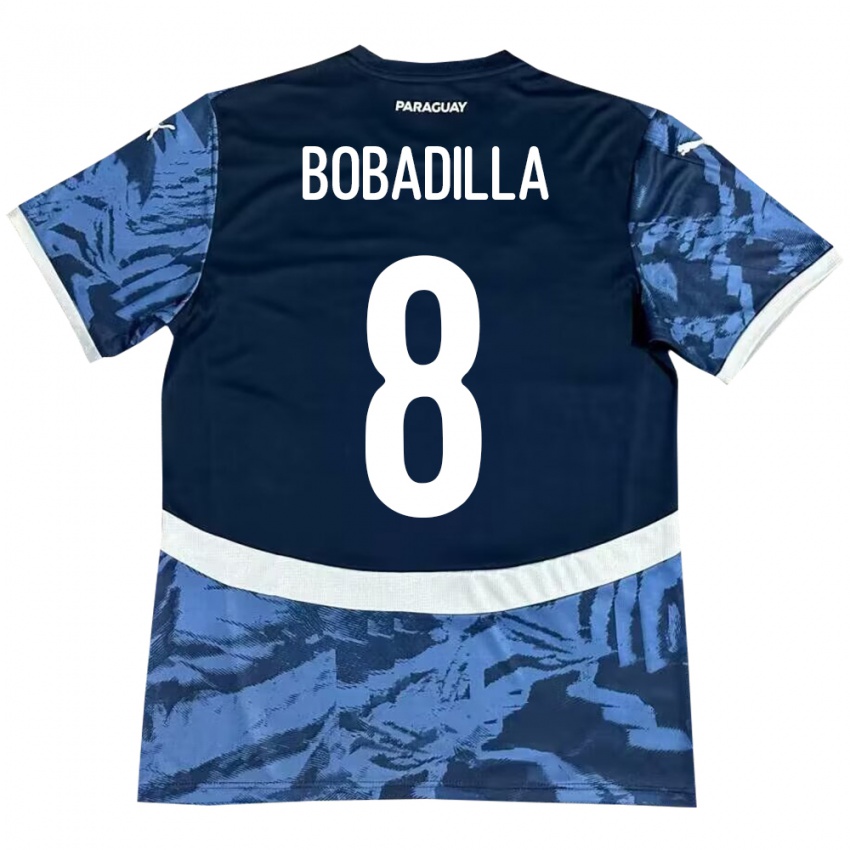 Gyermek Paraguay Damián Bobadilla #8 Kék Idegenbeli Jersey 24-26 Mez Póló Ing