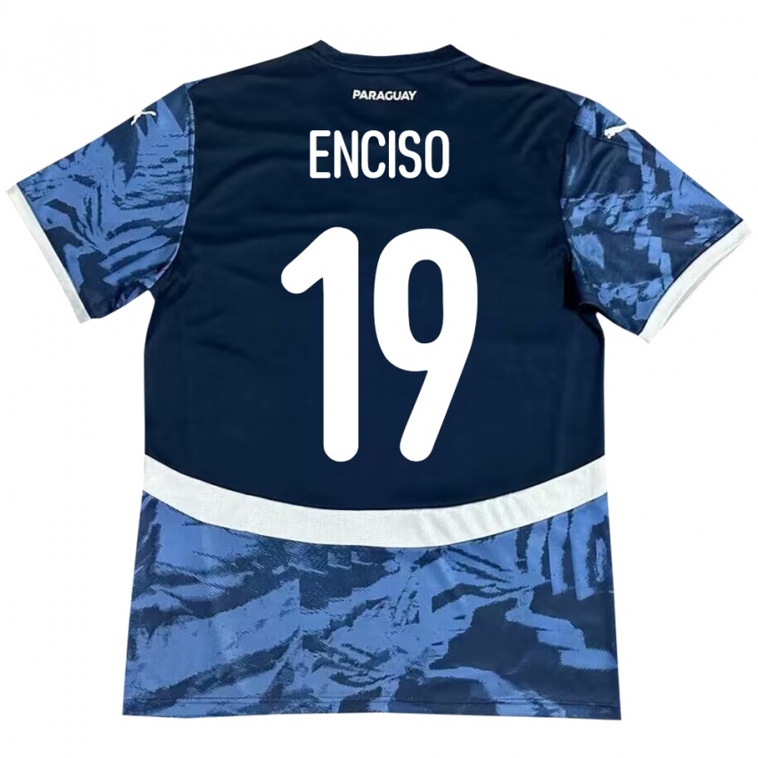 Gyermek Paraguay Julio Enciso #19 Kék Idegenbeli Jersey 24-26 Mez Póló Ing