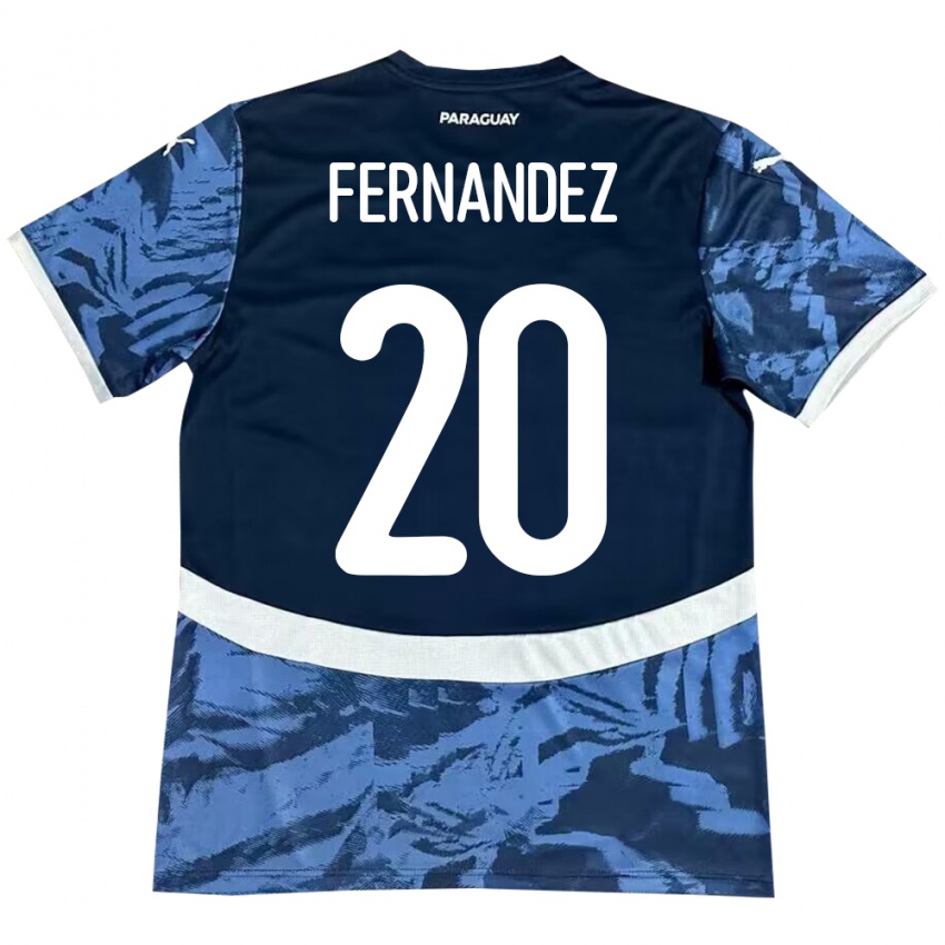 Gyermek Paraguay Marcelo Fernández #20 Kék Idegenbeli Jersey 24-26 Mez Póló Ing