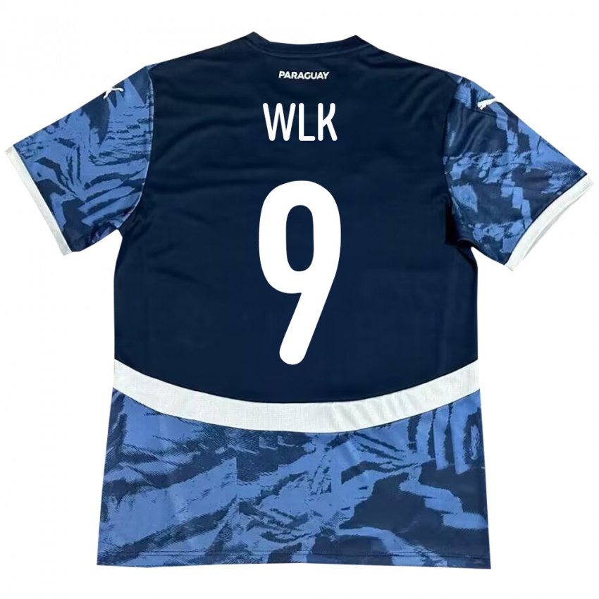 Gyermek Paraguay Allan Wlk #9 Kék Idegenbeli Jersey 24-26 Mez Póló Ing