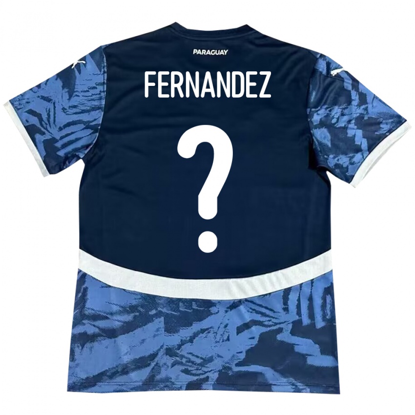 Gyermek Paraguay Diego Fernández #0 Kék Idegenbeli Jersey 24-26 Mez Póló Ing