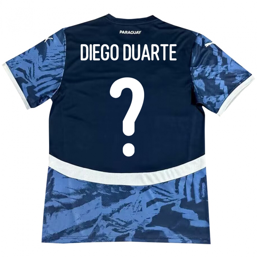 Gyermek Paraguay Diego Duarte #0 Kék Idegenbeli Jersey 24-26 Mez Póló Ing