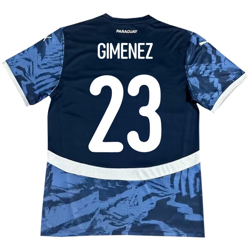 Gyermek Paraguay Miguel Giménez #23 Kék Idegenbeli Jersey 24-26 Mez Póló Ing