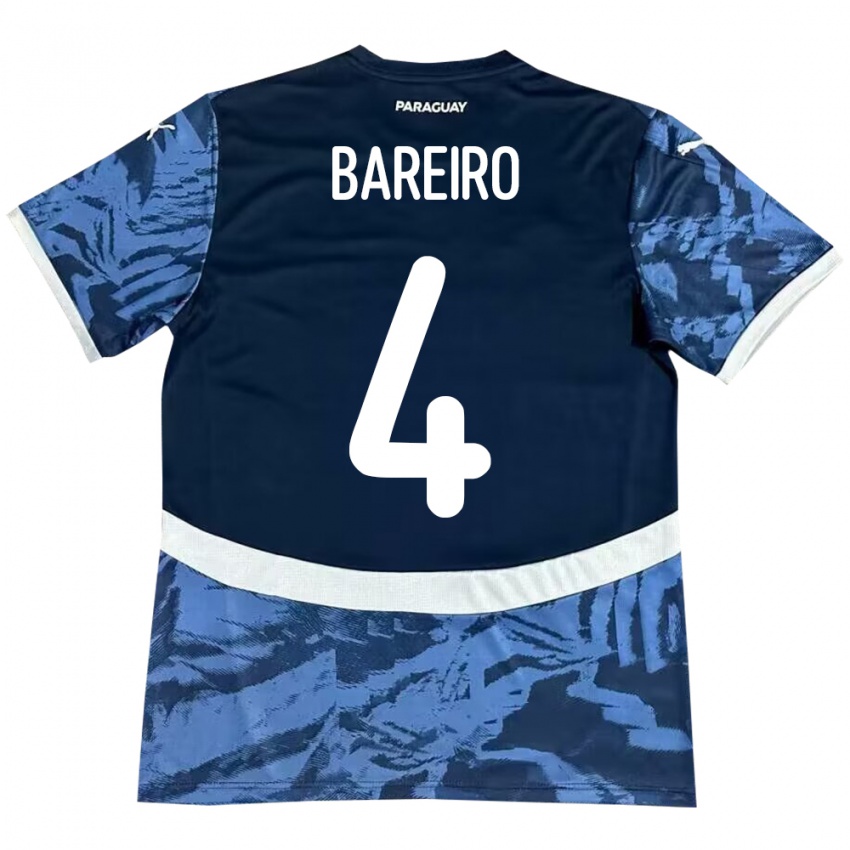 Gyermek Paraguay Daysy Bareiro #4 Kék Idegenbeli Jersey 24-26 Mez Póló Ing