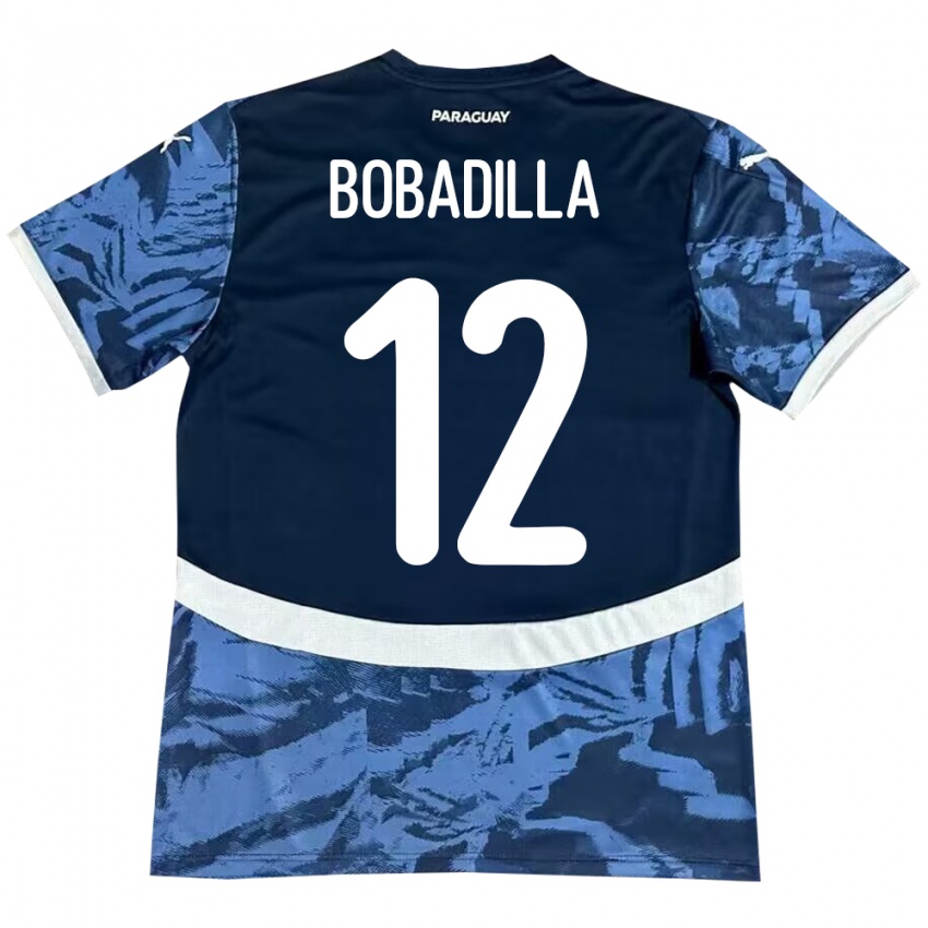 Gyermek Paraguay Alicia Bobadilla #12 Kék Idegenbeli Jersey 24-26 Mez Póló Ing