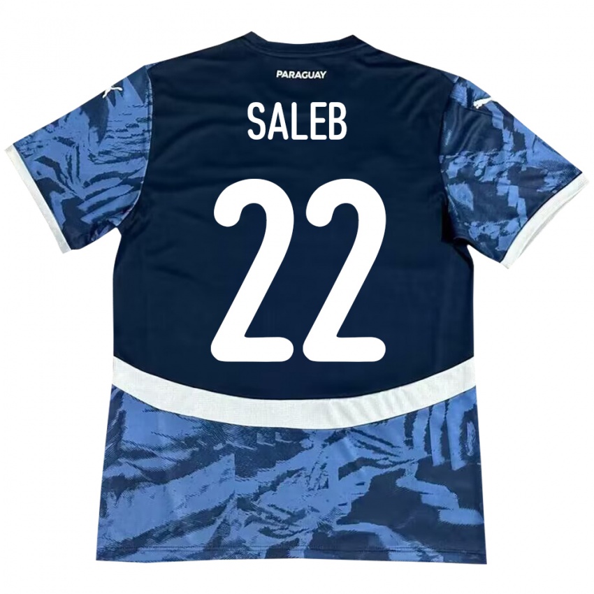 Gyermek Paraguay Gloria Saleb #22 Kék Idegenbeli Jersey 24-26 Mez Póló Ing